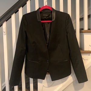 Black blazer with faux leather detailing